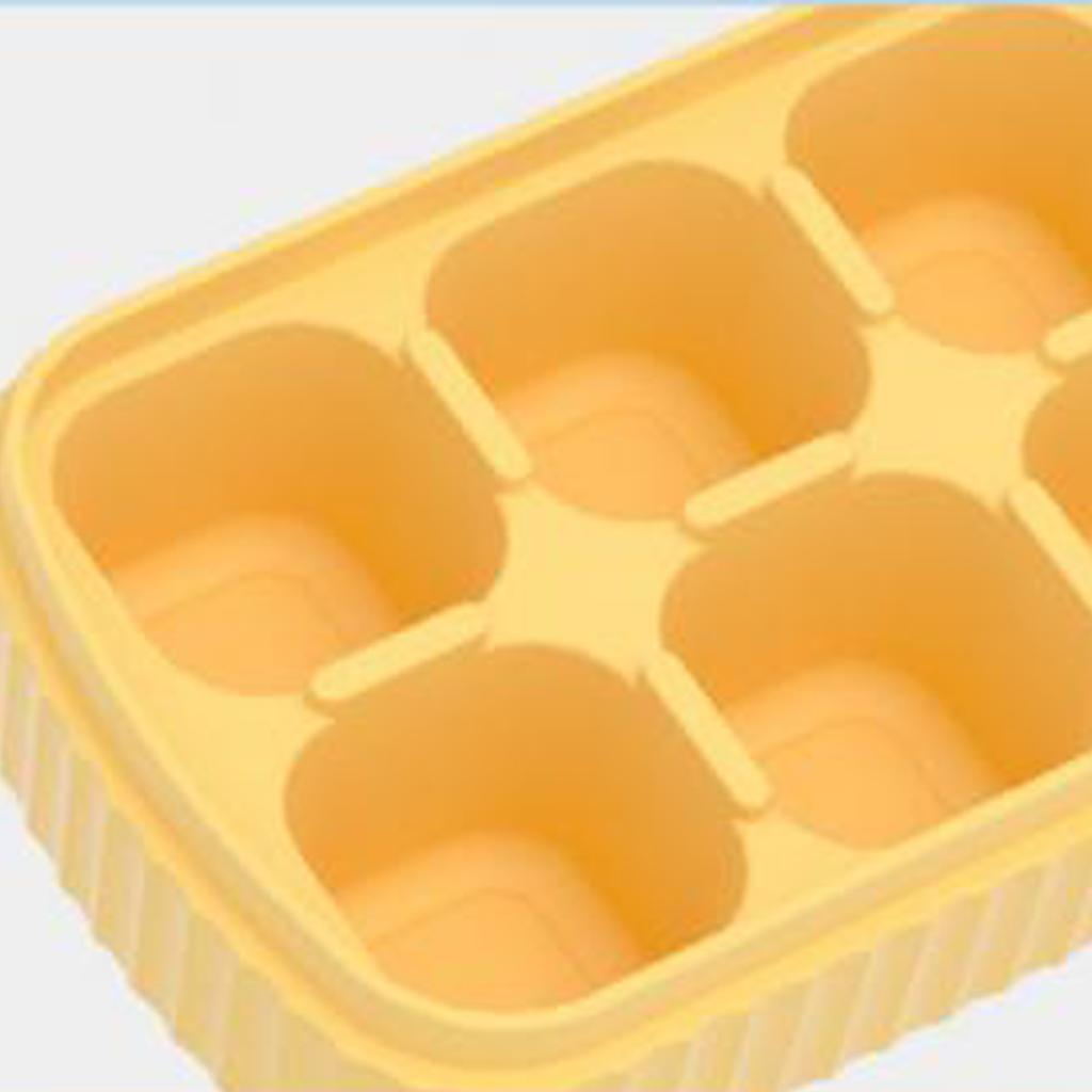 Silicone Ice Cube Tray Easy Release Flexible 8 Ice Cube Trays SquareIce Trays with Removable Lid for Freezer Cocktail
