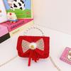 Red Ruffled Fun Bow Purse For Girls With Cozy Polyester Interior And Playful Appeal For Any Occasion