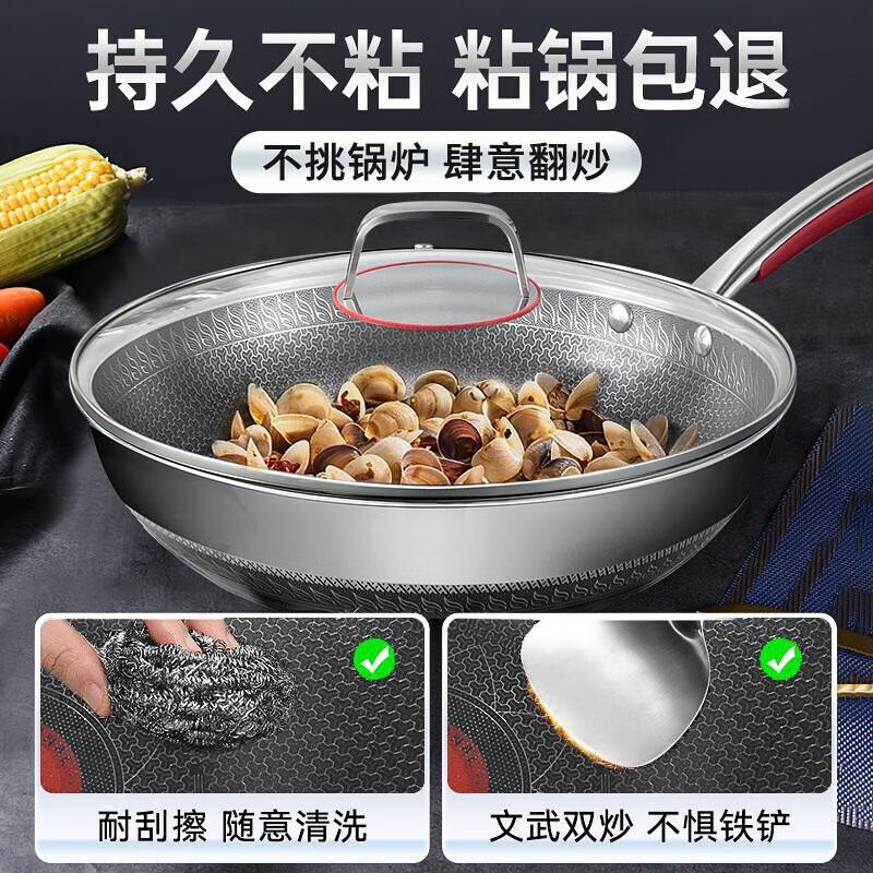 Chui Da Huang 201 Stainless Steel Double-Sided Honeycomb Wok