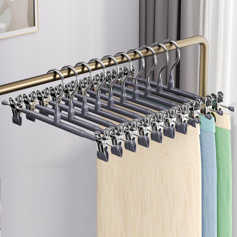 10pcs Household Multi-functional Pants Skirt Clip Non-trace Strong Non-slip JK Hanging Stainless Steel Skirt Clip Drying Rack