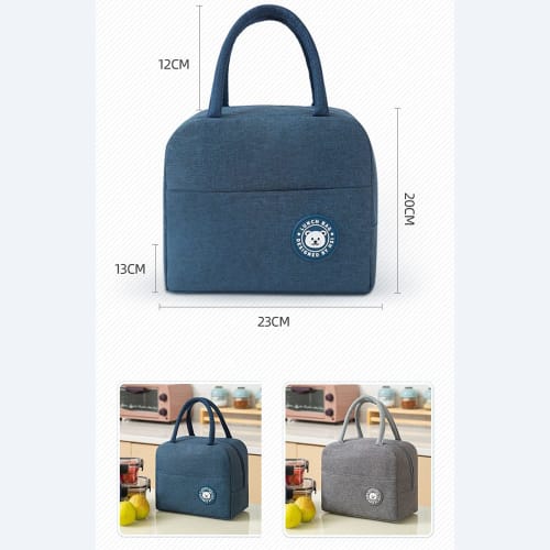 Lunch Bag with Thermal Insulation, Large Capacity, Lightweight, Waterproof, Washable, Convenient Storage for Commuting, School, and Camping (Blue)