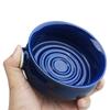 Linkidea Ceramic Shaving Soap Bowl with Wide Large Easy to Lather Wet Shave Cream Bowl for Royal Blue Non-Slip Handle, Mouth, Capacity, Ridges, Razor,
