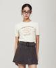 WACKY WILLY Women'S Big Lily Graphic Short Sleeve Knit Cream