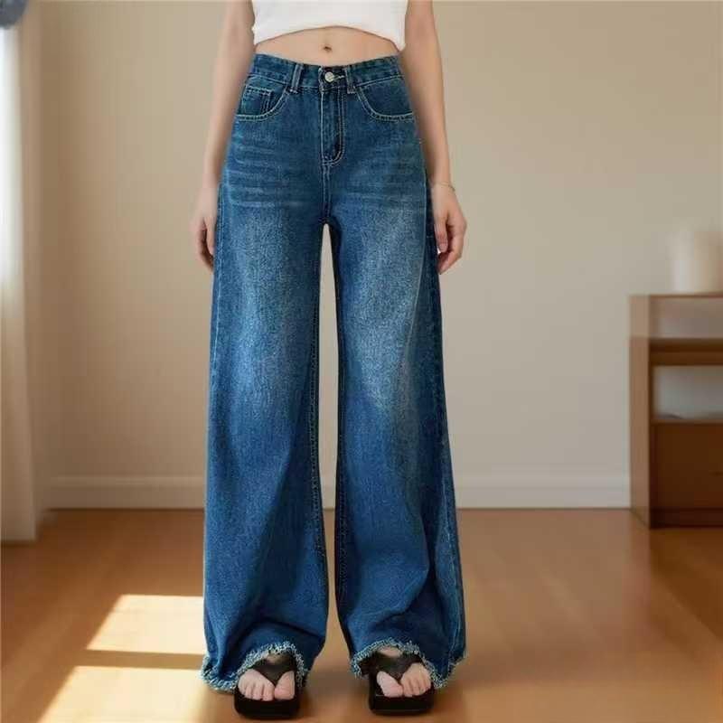 

Женские джинсы широкого кроя, Джинсы с высокой посадкой свободного кроя, Джинсы-бойфренды, Эластичная талия, Стрейчевые джинсы, Джинсы широкого кроя M