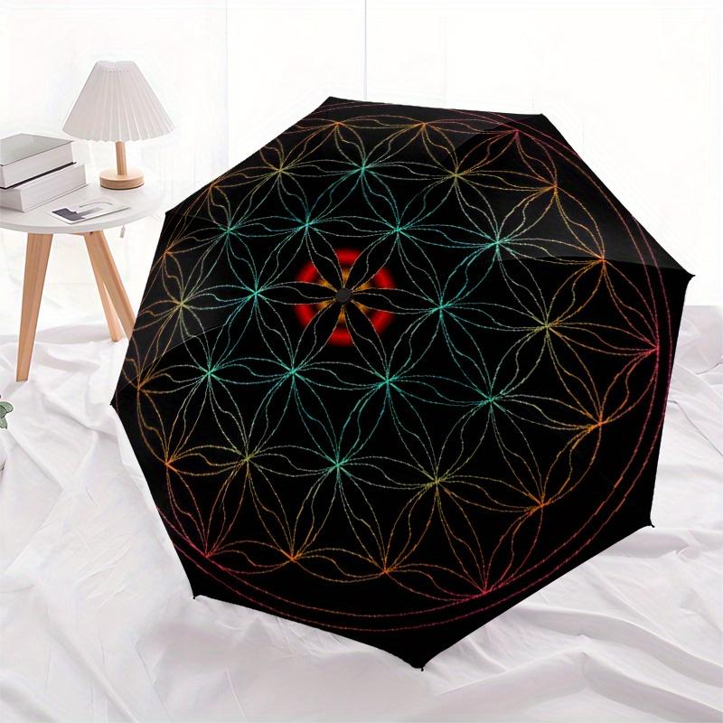 Sacred Geometry Mandala: Spiritual Balance & Harmony DecorUmbrella, Portable 3-Fold Umbrella for Men & Women,Christmas Gift ES71