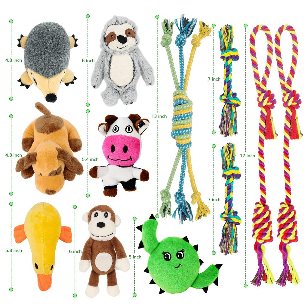 Dog Rattle 12 Pcs Puppy Toys for Cute Dog Toy Dog Set with Stuffed Animal Natural Cotton Puppy Loca Toy Dog Chew Toy Dog Dog Dog Dog Dog Dog Dog Dog