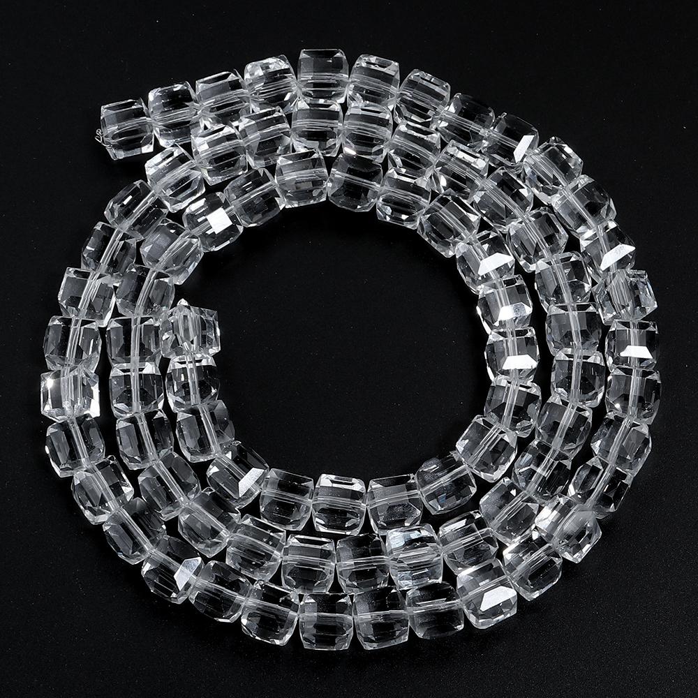 1String 3/4/6/8/10mm Transparent AB Color Crystal Beads Round Square Loose Spacer Glass Beads For DIY Bracelet Necklace Jewelry