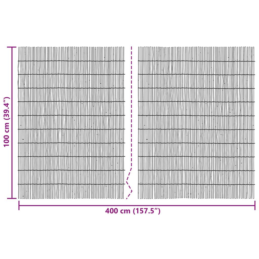 Gard de trestie pentru grădină Carbon 400 x 100 cm
