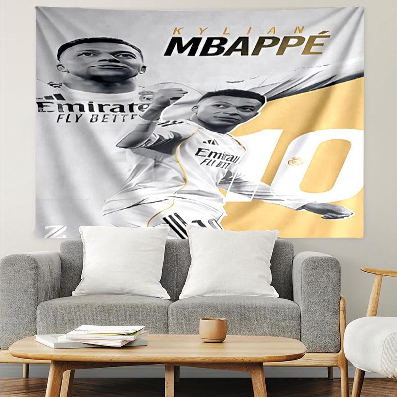 Kylian Mbappé Tapestry for Bedroom Aesthetic Classroom Tapestries Wall Hanging for Living Room Dorm Office,Ideal Creative Gift