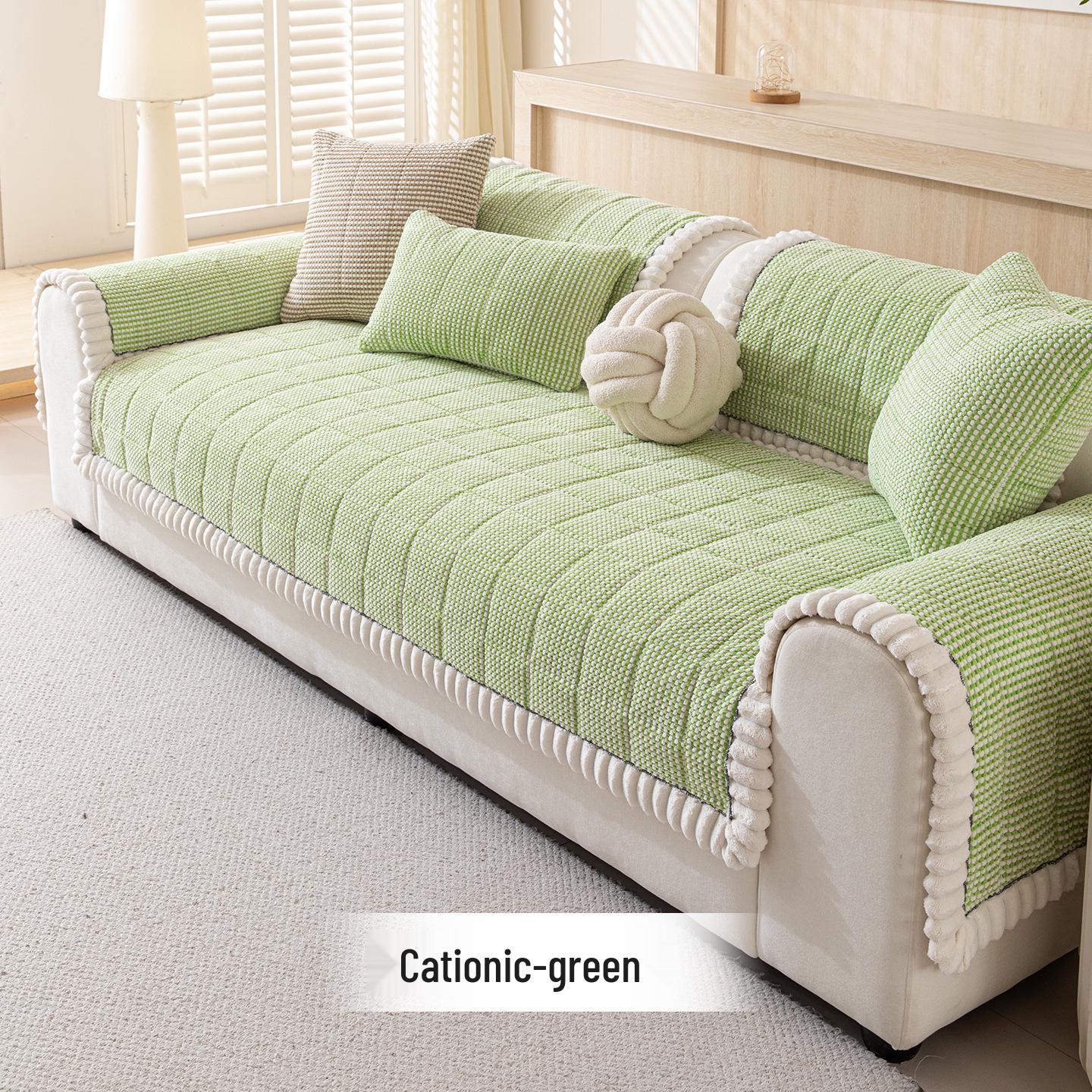 Подушка для дивана из натуральной кожи - Утолщенный плюш нескользящая цельная зимняя накидка на сиденье для трансграничного использования 45x45 cm Cushion Cover 1270₽