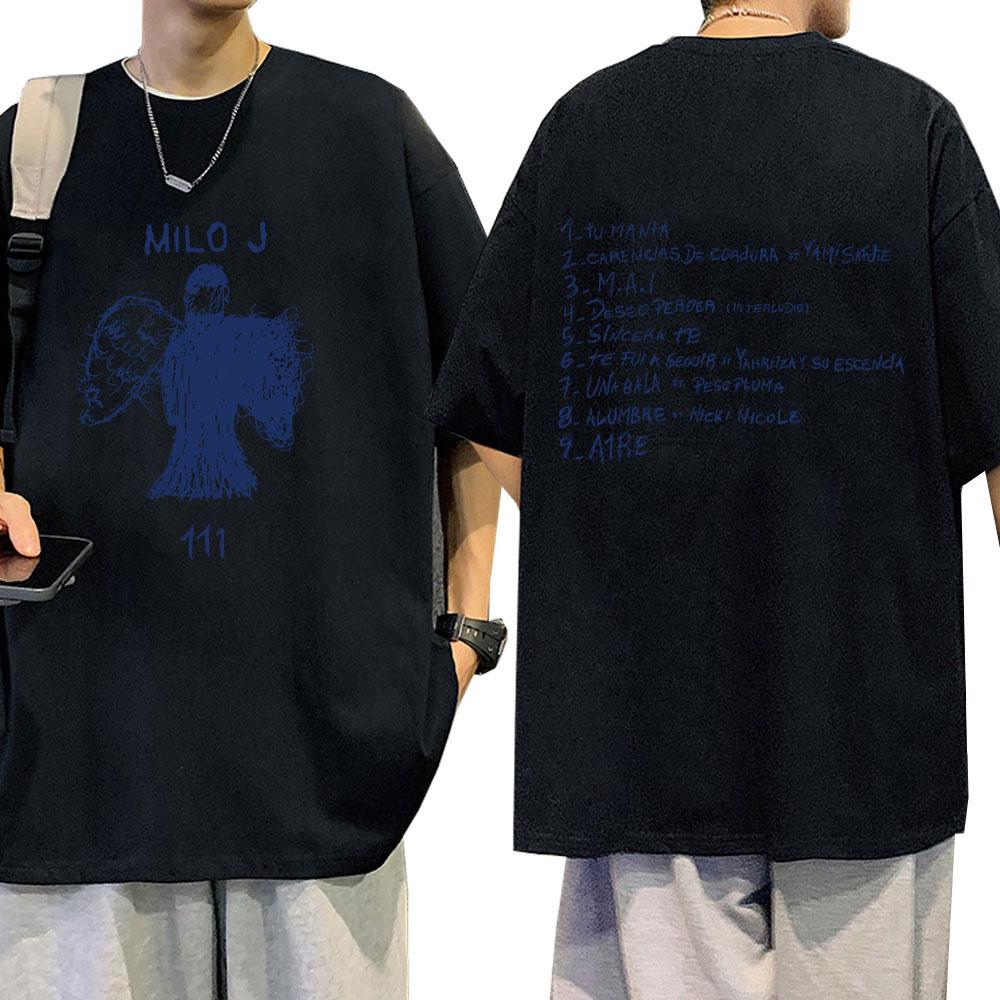 Rapper Milo J Tour T-shirt 111 Album Merch T-Shirts Men Women Fashion Hip Hop Short Sleeve T Shirt Fans Gift Harajuku Streetwear