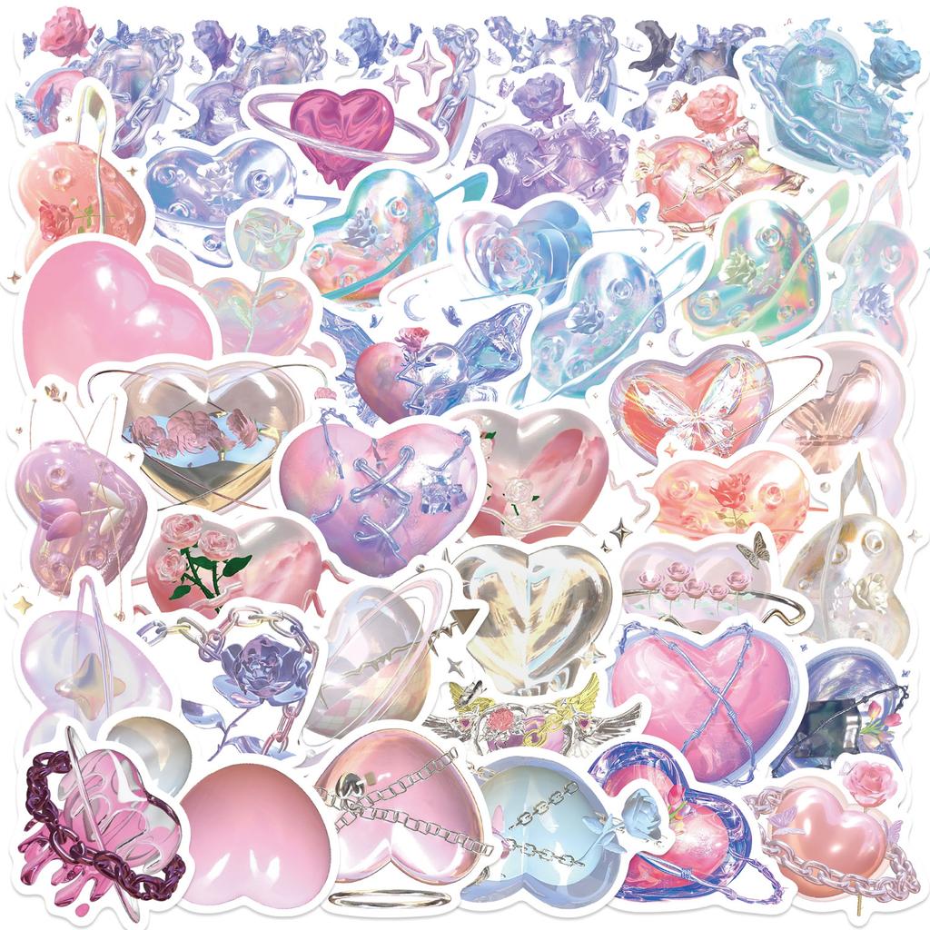 60 INS Crystal Love Graffiti Stickers Decorate Guitar Laptop Suitcase DIY Waterproof