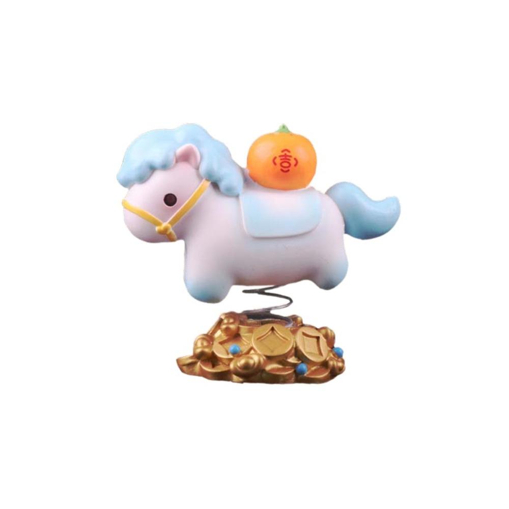 Shake Zodiac Pony Sway Ornaments Cartoon Pony Shape Zodiac Horse Statue Resin Kawaii New Year Desktop Ornament 2026 Horse Year