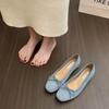 Women'S Spring And Autumn Heightening Shoes Suede Child Red New Evening Shoes French Ballet Single Shoes Bow