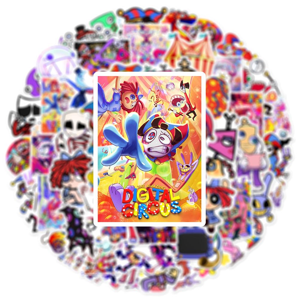 60 ks Samolepek The Amazing Digital Circus na notebook, skateboard, zavazadlo, hrnek