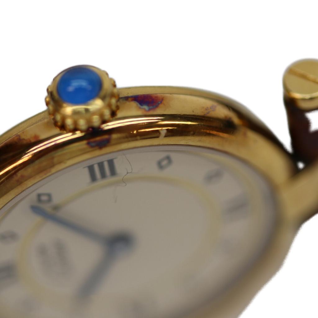 Cartier 925 Must Vendome Vermeil SM Kremowa Tarcza QZ Zegarki Skórzane Kremowy / ZłotyUżywany