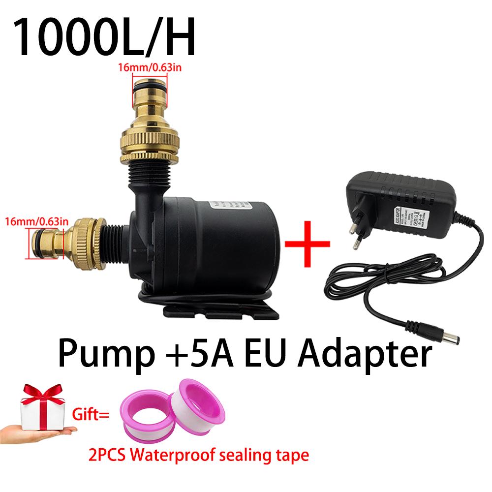 Безщітковий двигун постійного струму 12 В, водяний насос, DC24V 1000 л/год, напір 8 м, 1/2", занурювальний насос, нагрівач води для фонтану, насос-підсилювач для душу, IP68