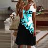Vestido de Verano con Hombros Descubiertos de Encaje y Manga Corta Nuevo Estampado Holgado Casual Vestidos de Fiesta Moda Femenina Elegante Línea A Talla Grande Ropa Dulce