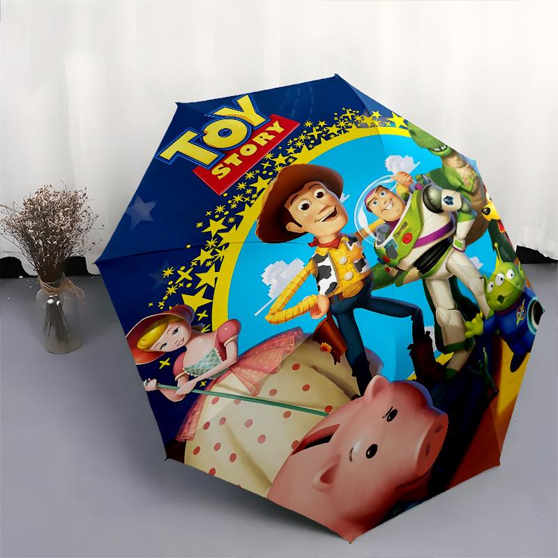 Toy Story, Woody Automatic Opening and Closing Umbrella, Compact Travel Umbrella, Lightweight and Portable, Suitable for Beach Commuting Bus