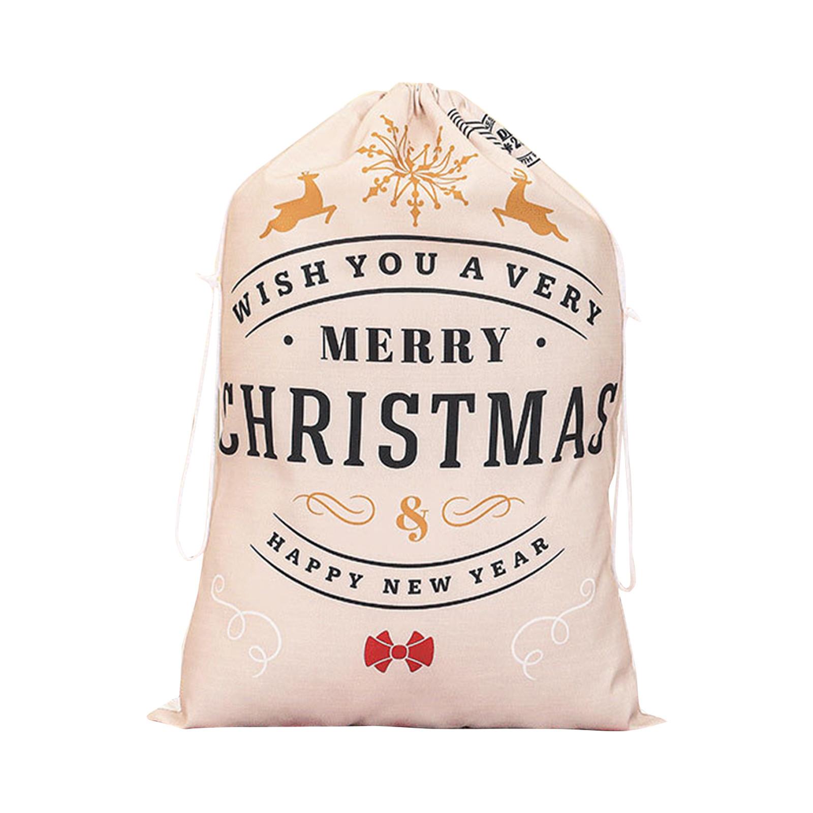 

Santa Sacks Drawstring Christmas Bags Christmas Canvas Bags 23.6 X 15.7 Inch Large Storage One Size
