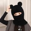 Bear Scarf Mask Integrated Hat Warm Lining Kids Balaclava Hat  Autumn and Winter