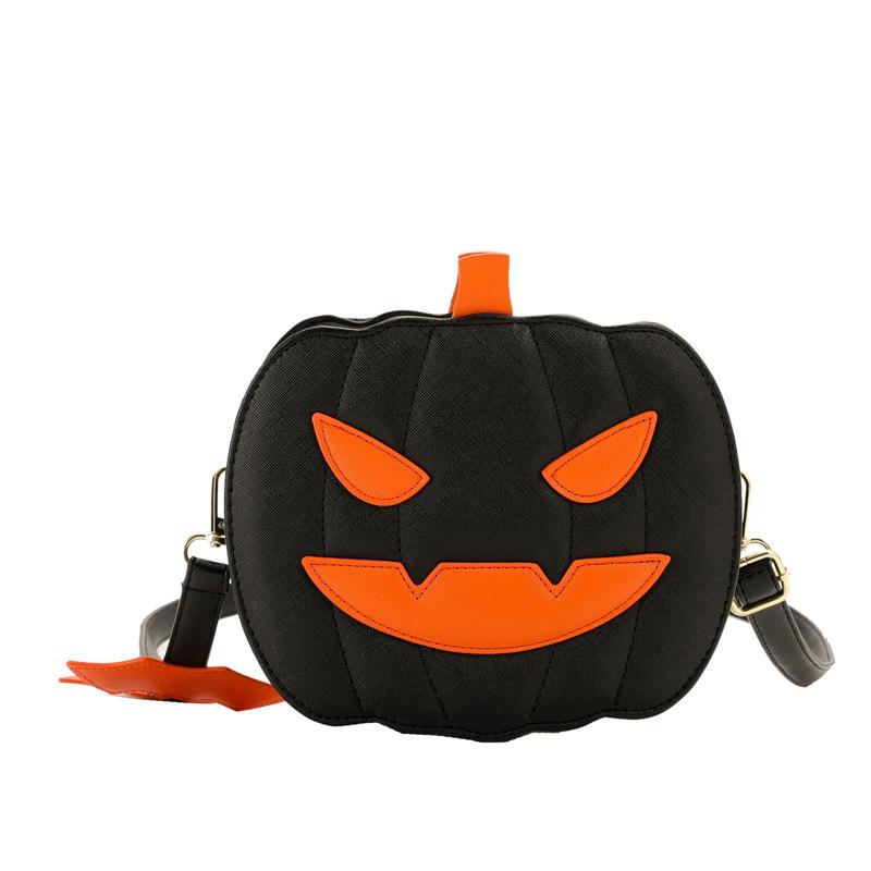 Halloween dýňová crossbody kabelka pro ženy Novinka dýňová kabelka Halloween ďábelská taška přes rameno Vtipná crossbody kabelka z umělé kůže Roztomilé kreslené tašky