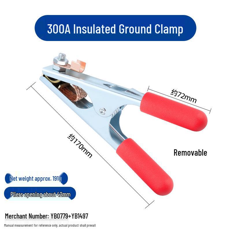 Pure Copper Electric Welding Ground Clamp - Thickened Welding Pliers and Handle for Argon Arc Welding Machine Grounding Accessories.