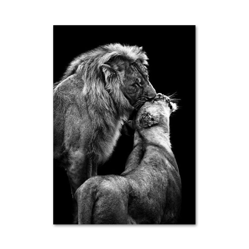 

Черно-белые животные львы картина маслом современные холсты постеры и принты настенная художественная картина для гостиной Cuadros украшение дома 30x40cm No Framed
