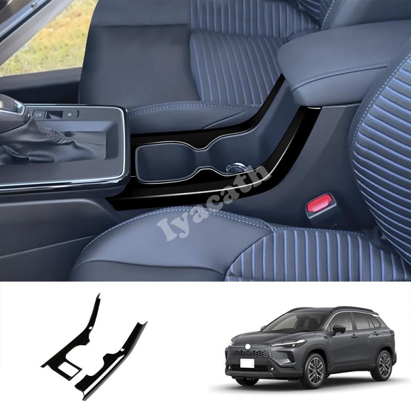 RHD For Toyota Corolla Cross 2025 2026 ABS Carbon Central Control Gear Front Water Cup Holder Storage Cover Interior Accessories
