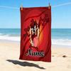 Custom Name Tazmanian Devil Stylish Digital Printing Beach Towel Quick‑Drying Absorbent Blanket for Beach Pool Gym Travel