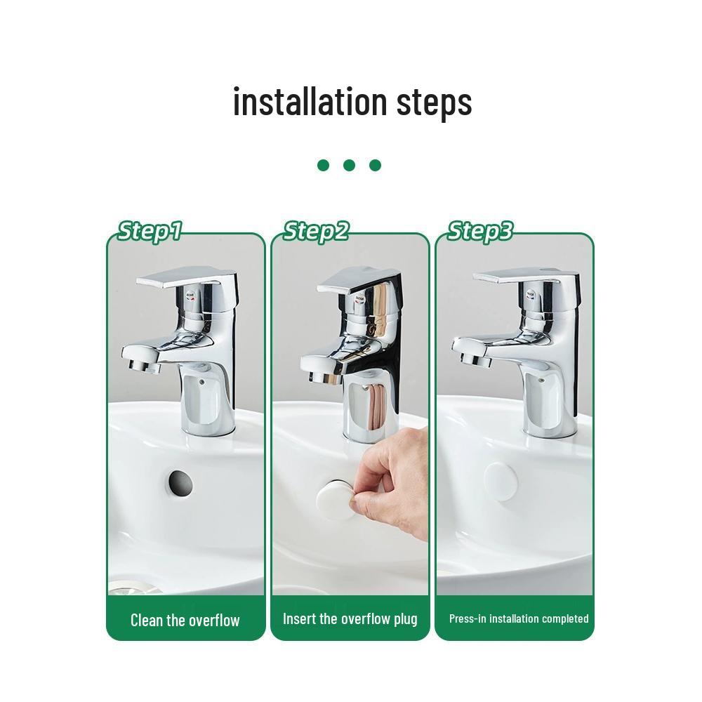 Überlaufstopfen für Waschbecken - Waschbeckenstöpsel und Dichtungsabdeckung