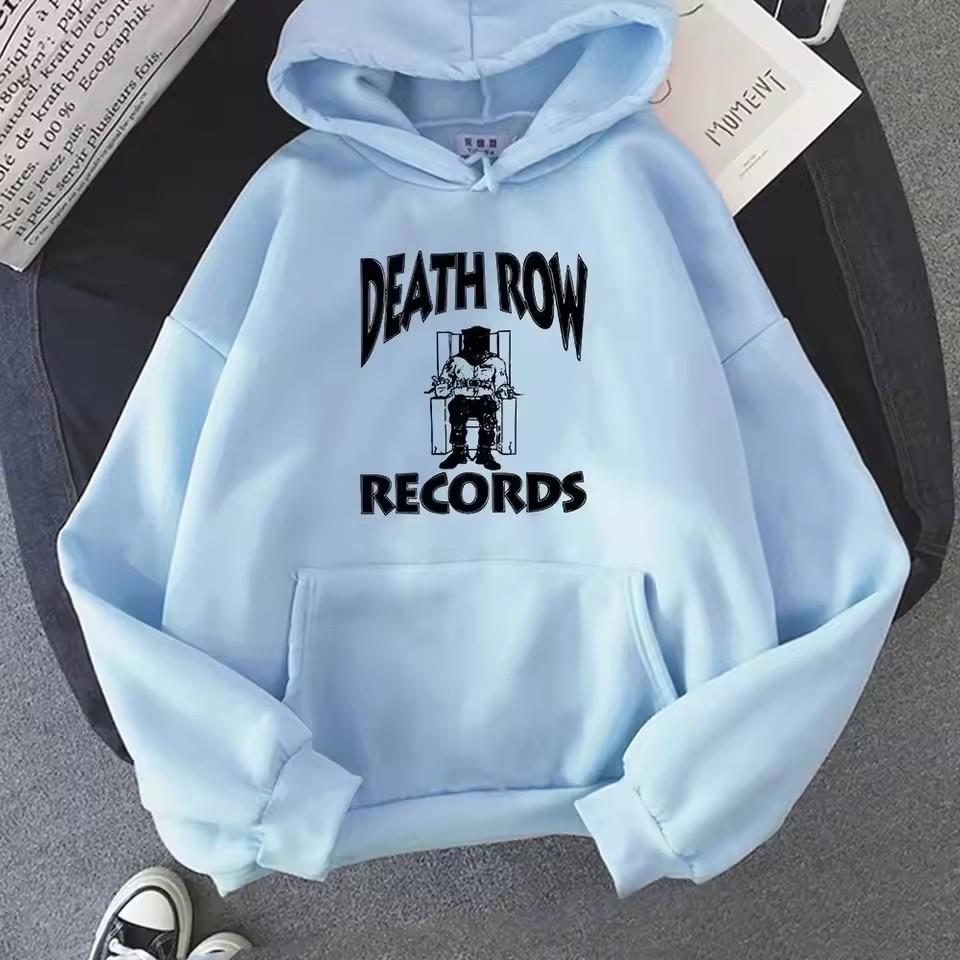Death Row Records Men's Hoodie High-Quality Aesthetic Pattern Hip-Hop Autumn Winter Casual Sportswear for Boys