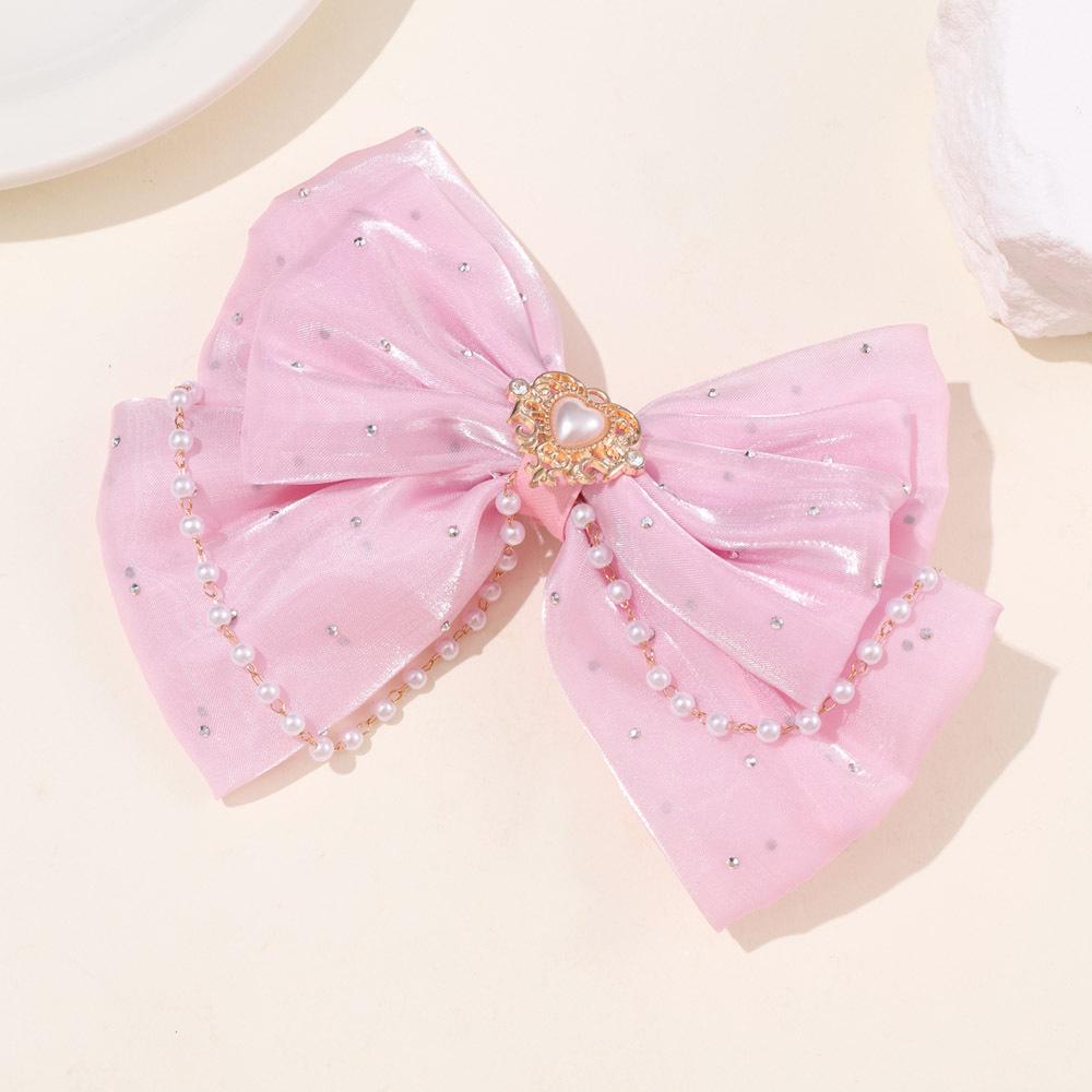 Girls  Rhinestone Pearl Bow Hair Clip: Cute Tassel Updo Accessory