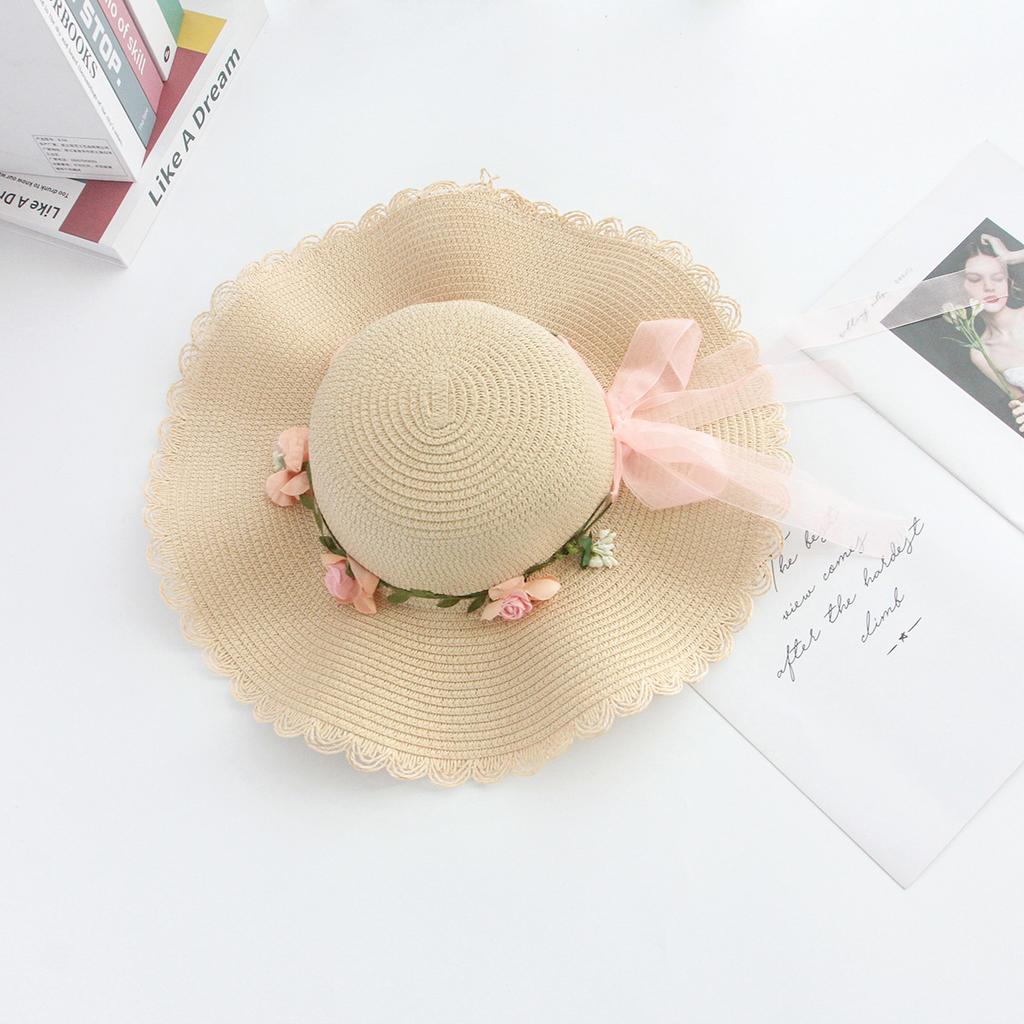 Beach Vacation Beach Straw Hat for Women, Foldable UV Resistant Sunshade Hat