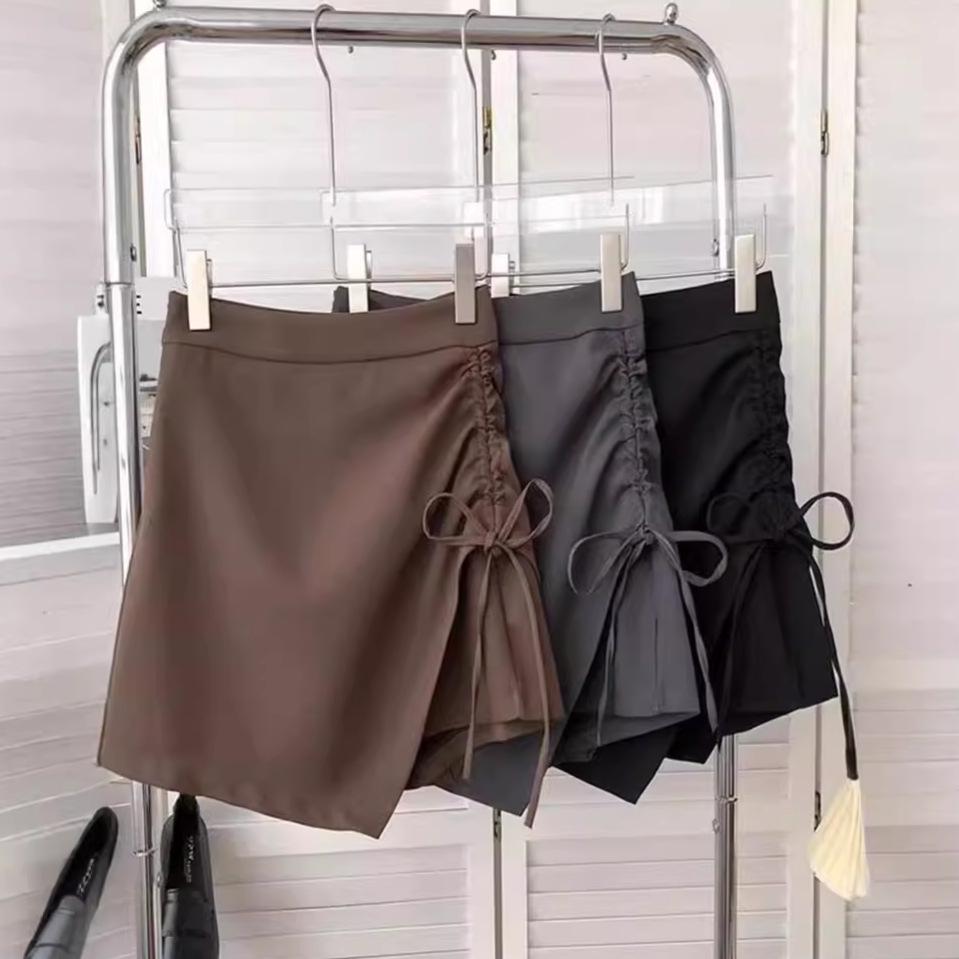 

Spring 2024 Women s High Waist Pleated A-line Drawstring Skirt - Slim, Fashionable Korean Style Skirt Pants XXL