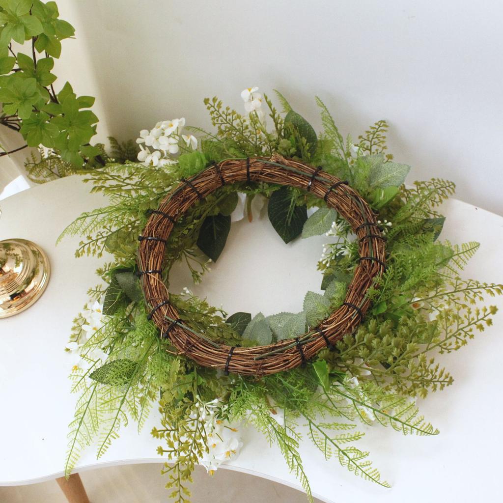 Artificial Wreath Silk Flower Plastic Rose Leaves Front Door Hanging Decor Multicolor 50cm OD
