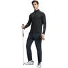 Fila Solid Color Stand Collar Pullover Knit Long Sleeve T-Shirt Men Tops Deep-Black A11M417201F-BK