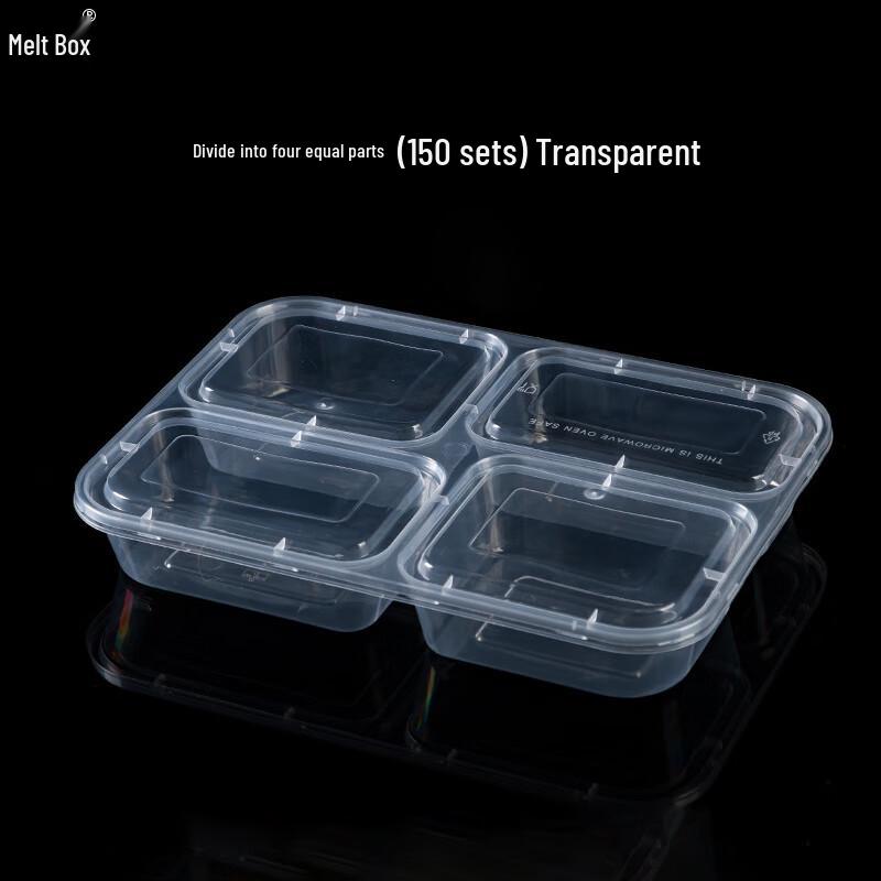 Disposable 4-Compartment Meal Prep Containers