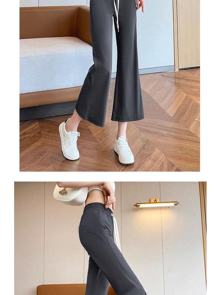 Women's Ice Silk Micro-Flare Pants, Sun Protection, Slimming, Cool Summer Casuals