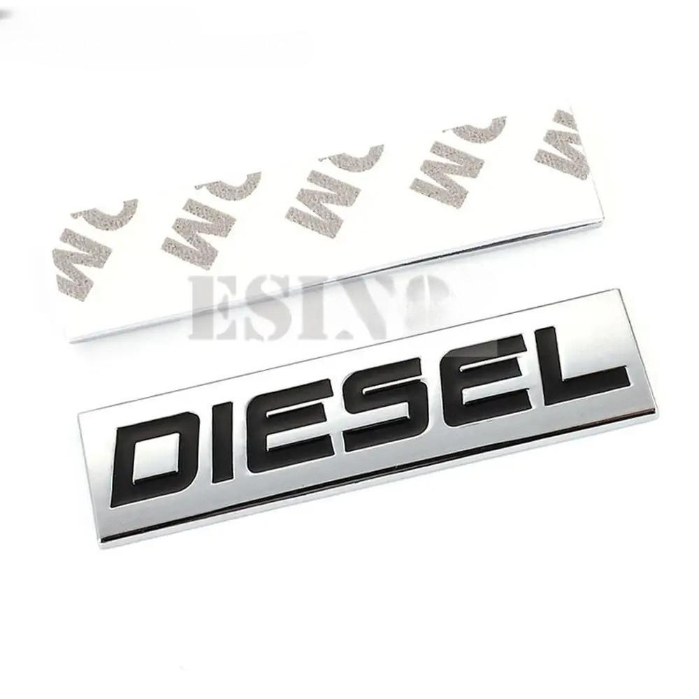Car Styling 3D Metal Chrome Zinc Alloy Diesel Emblem Universal Diesel Logo Car Badge Body Trunk Fender Adhensive Emblem Auto Accessory
