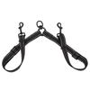 Elastic Stretch Dual Dog Leash Reflective Strip Black Tone Two Way Dog Leash No-Twist Structure Double Head No-Twist Leash