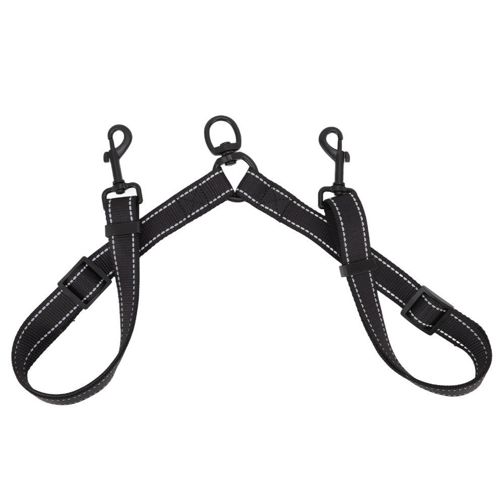 Double Head Dual Dog Leash Reflective Strip Reflective Dog Leash  Pet Outdoor Training Two Way Dog Leash