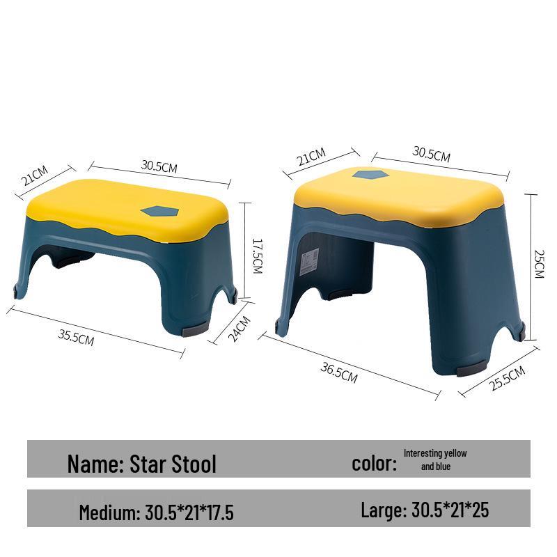 Plastic Stool for Kitchen, Living Room, Bathroom, or Kids' Room - Versatile and Sturdy for Household Use