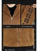 Men's Lambswool Hooded Wool Jacket with Fleece Lining and Embroidered Design