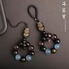 Jishengji Five Elements Balance Water Phone Charm, Tea Crystal Pixiu Accessory, Gift, Aquamarine Beaded Key Pendant