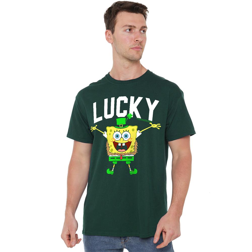 SpongeBob SquarePants Unisex Adult Lucky St Patricks Day T-Shirt