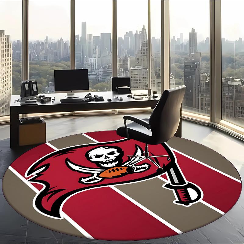 Tampa Bay Buccaneers (1) Round Office Rug Decorative Floor Rug for Office Bedroom Living Room and Home Space