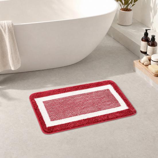 Bathroom Anti-Slip Mat, Ultra Soft Water-Absorbent Fiber Bath Mat, Non-Slip Thick Cushioned Floor Mat, for Tub Home Decor Accessories