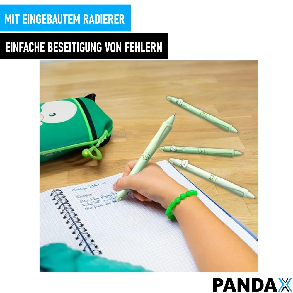 PANDAX 4 kusy vymazateľných guľôčkových pier v roztomilom panda vzhľade písacie potreby