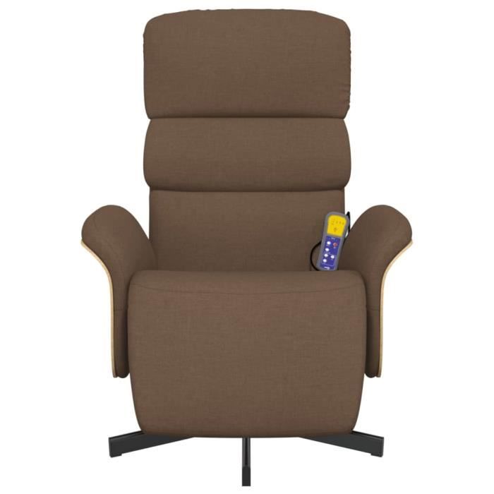 VidaXL Reclining Massage Armchair with Footrest Brown Fabric 356616